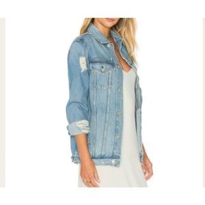 Grlfrnd Daria Destroyed Oversized Denim Trucker Jacket Size XS
